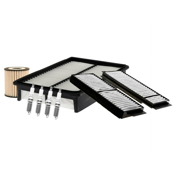 Kit De Bujías Iridio, Filtro De Aire, Filtro Para Aceite Sintético Y Filtro De Cabina 7 PIEZAS Afinación Sin Aceite Compatible con 5 2008 A 2010 Mazda L4 2.3L