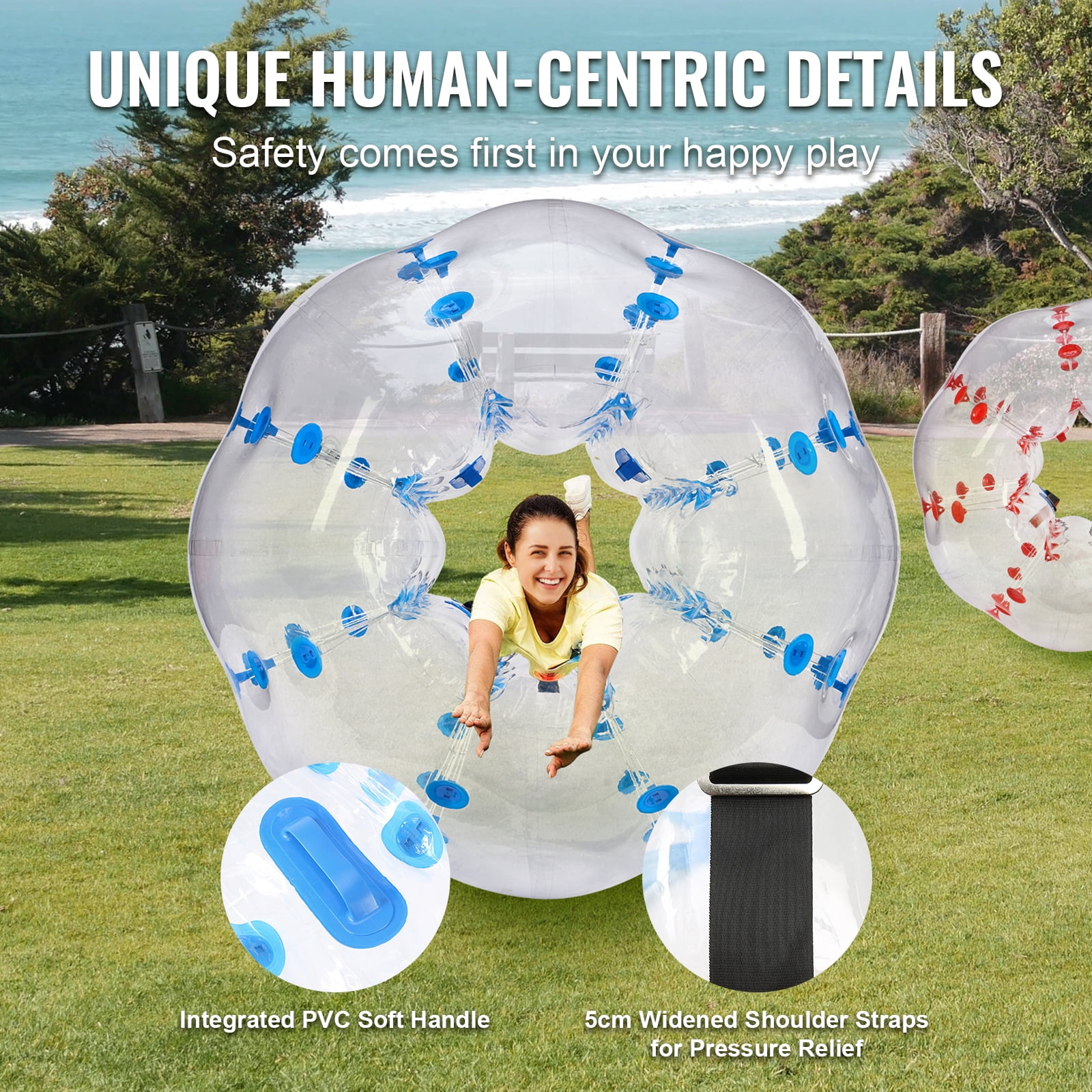 KFFKFF 2-Pack 5FT/1.5M Inflatable Bumper Balls Sumo Zorb Balls for Teens & Adults
