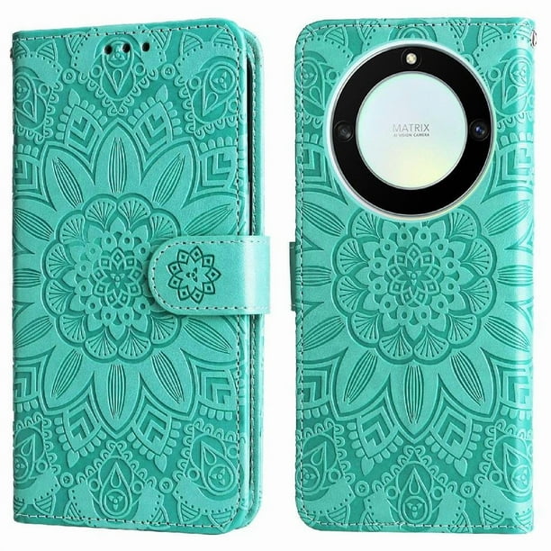 Funda tipo cartera GANGXUN para Honor X40 , diseño girasol, cuero PU, soporte, cierre magnético, tarjetero