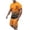 Orange, variant on Men's Suits Casual Summer Tracksuit for Men Plus Size Short Sleeve O Neck Athletic Set with Color Block Drawstring Waist