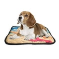 thumbnail image 2 of PKQWTM Sunset Sea Coastline Colorful Seashells Starfish on Sandy Beach Pet Dog Cat Bed Pee Pads Mat Cushion Potty Dogsblankets Crate Bed Kennel 20x24 inch, 2 of 3