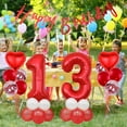 thumbnail image 5 of Red Number 30th Birthday Decoration Set Happy Birthday Banner Balloons 30 Years Old Birthday Party Supplies Helium Balloons Number 30 Balloons Latex Balloon Foil Balloon, Red 30th Party Balloons, 5 of 5