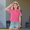 thumbnail image 6 of Short Sleeve School Uniform Polo Shirt for Girls, Classic Button Down Collared Soft Casual Polos for Daily Wear, 6 of 8