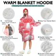 thumbnail image 5 of Red Mushroom Pattern Pink Pattern Wearable Oversized Blanket,Wearable Blanket Hoodie for Adults,Cozy Hooded Blankets with Super Pockets,Super Warm Fuzzy Pullover for Women & Men, 5 of 6