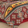 thumbnail image 4 of Chezmoi Collection Rodeo 7-Piece Southwestern Sunset Cowboys Comforter Set - Multicolor Red Orange Black White Printed Washed Microfiber Bedding, King, 4 of 18