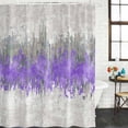 thumbnail image 2 of Purple Grey Abstract Shower Curtain, Waterproof Shower Curtains for Bathroom, Gradient Geometric Graffiti Modern Art Washable Fabric Bathtub Curtain Set Bath Decor with 12 Hooks 48"x72", 2 of 8