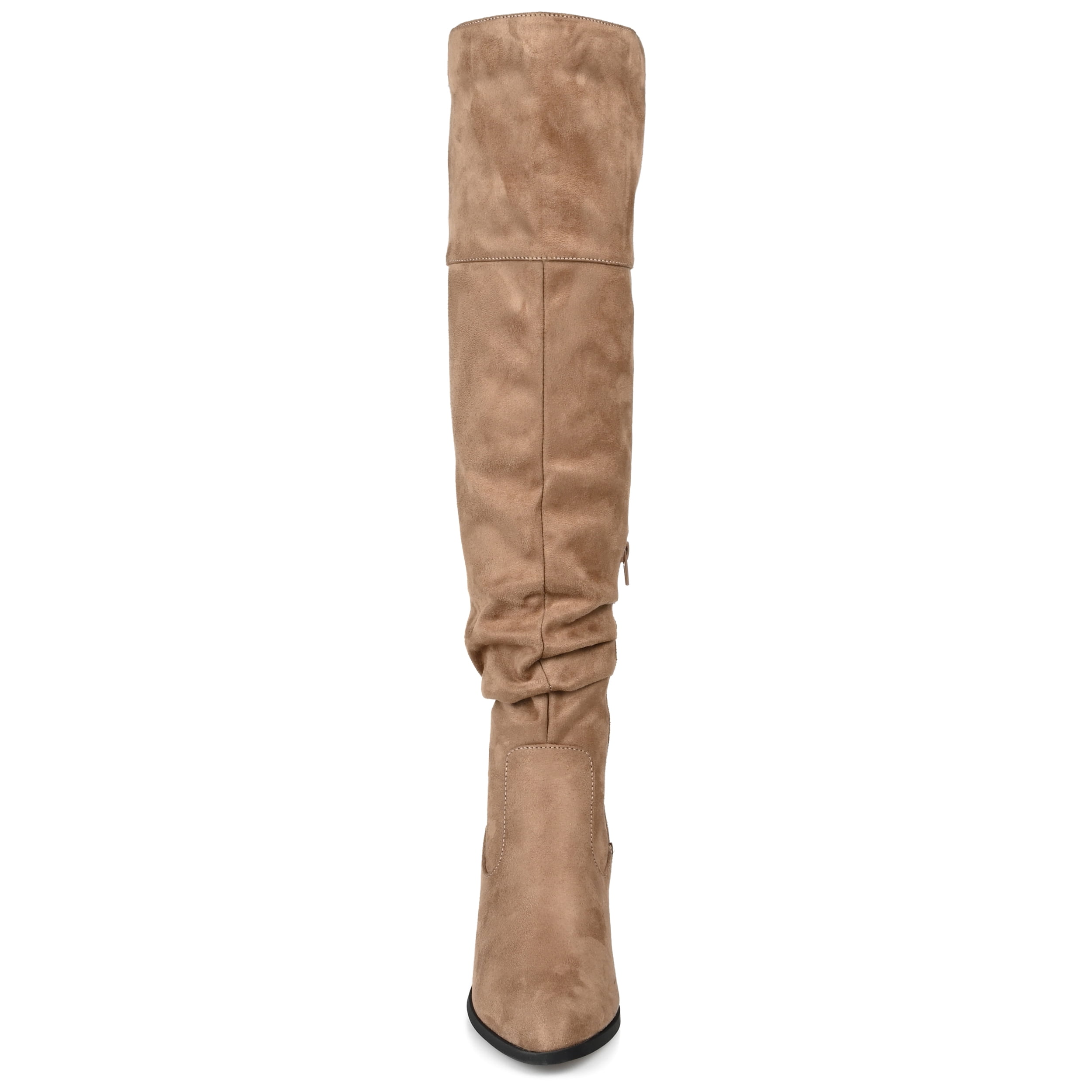 Journee Womens Zivia Stacked Heel Over The Knee Boots