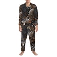 thumbnail image 3 of Picia Leopard On Tree Branch Pattern Men’s Long-Sleeve Sleepwear Set - Soft 2-Piece Loungewear with Pockets, Comfy PJs for Relaxing Nights-X-Large, 3 of 7