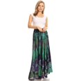 thumbnail image 5 of Sakkas Ester Womens Simple Boho Maxi Full circle Tie-dye Skirt with Elastic Waist - Green - One Size, 5 of 5