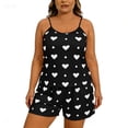 thumbnail image 7 of FchengtaiS Women's Plus Size Pajama Set Heart Print Loungewear Cami Top and Shorts Sleepwear Lounge Summer Pjs, 7 of 7