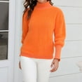 thumbnail image 6 of Oplxuo Women's Soft Fuzzy Turtleneck Knit Sweater 2024 Fall Winter Casual Long Sleeve Pullover Loose Jumpers Tops, 6 of 7