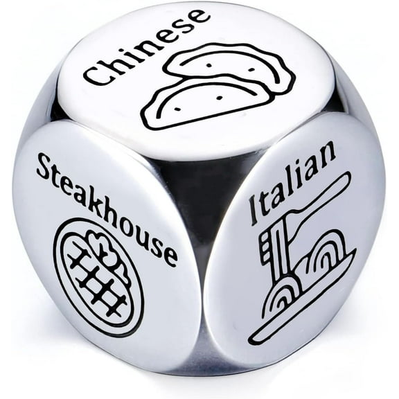 6th Anniversary Iron Gifts for Him Her, Food Dice Decider, Valentines Gifts for Fiance Men, Gift for Men Who Have Everything, Secret Santa Gift, Stocking Stuffers for Wife Husband