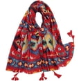 thumbnail image 1 of HSHDLDF Foulard Boho pour Femmes Légère à Imprimé Floral Foulard Automne Hiver Mode Châle à Franges, 1 of 5