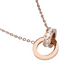 thumbnail image 3 of Collar de doble anillo con números romanos simples de estilo coreano, colgante de anillo de diamante completo, pulsera de acero de titanio, 3 of 3