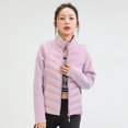 thumbnail image 2 of Chaqueta de plumón de pato para deportes al aire libre, de moda, con cuello de plumón, para mujer, corta, de invierno, de color sólido, se pueden abrir dos por fuera, 2 of 5