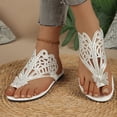thumbnail image 2 of Womens Butterfly Flip Flops Sparkly Beach Summer Rhinestones Thongs Slip on Slippers Flats Dress Sandals 2025, 2 of 6