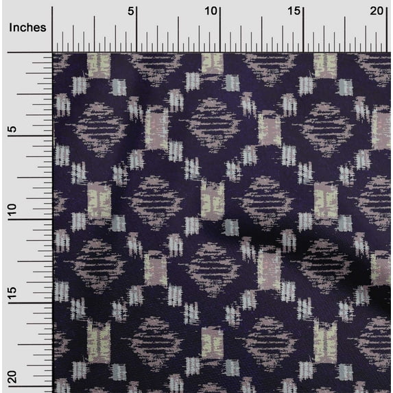 oneOone Georgette Viscose Fabric Geometric Kasuri Fabric Prints By Yard 42 Inch Wide