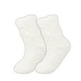 thumbnail image 2 of Women's Solid Thick Coral Fleece Socks Half-pile Home Floor Socks Warm Thermal Non-slip Slipper Socks Ultra Soft Coral Fleece Socks with Plush Half-Pile Texture White, 2 of 4