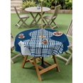 thumbnail image 4 of Outdoor Tablecloth with Umbrella Hole for Patio/Picnic/Party/Camping, Blue Gourd Waterproof Table Cloth Round Cover Washable, Modern Abstract Art Geometric (Dia 60"), 4 of 9