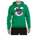 thumbnail image 2 of Wild Bobby, Cute Geek Smart Kitten Cat Wearing Glasses, Animal Lover, Unisex Graphic Hoodie Sweatshirt, Kelly, Large, 2 of 3