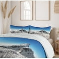 thumbnail image 6 of Ambesonne White Blue Duvet Cover Set, Mountain Sunny Sky, 2-Calking, White Blue, 6 of 7