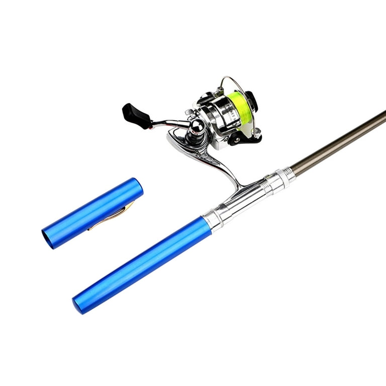 SPRING PARK 2Pcs/Set Mini Portable Pocket Fishing Rod Telescopic Fishing  Pole Kit with Fishing Rod and Spinning Reel Combo Kit for Saltwater