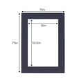 thumbnail image 3 of Navy Blue Acid Free 11x17 Picture Frame Mats with White Core Bevel Cut for 8.5x11 Pictures - Fits, 3 of 4