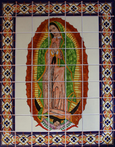CLASSIC Our Lady Guadalupe Fabric HAND-Stand ~ Jewelry Display ~ Ready to Ship!