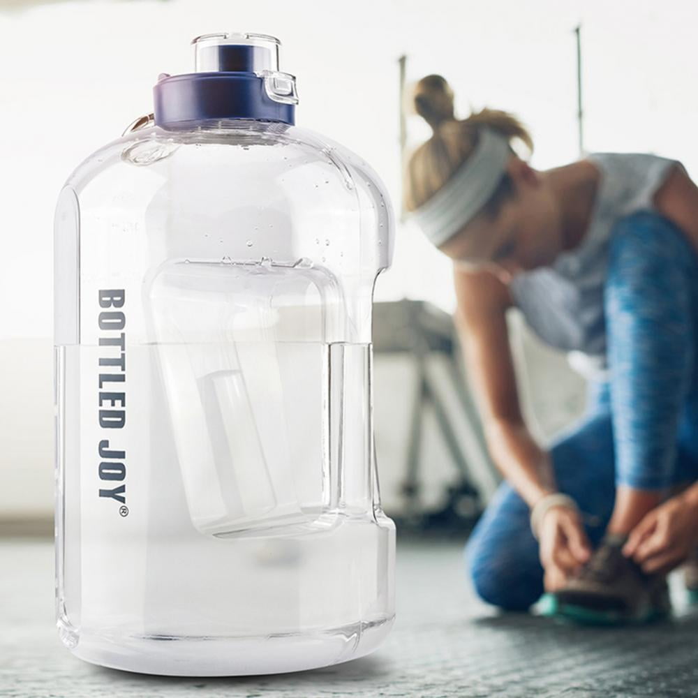 BPA Free Large Water Bottle Hydration with Motivational Time Marker Reminder Leak-Proof Drinking Big Water Jug for Camping Sports Workouts and Outdoor Activity BOTTLED JOY 1 Gallon Water Bottle 