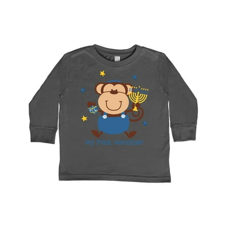 

Inktastic Monkey Boy 1st Hanukkah Gift Toddler Boy Girl Long Sleeve T-Shirt