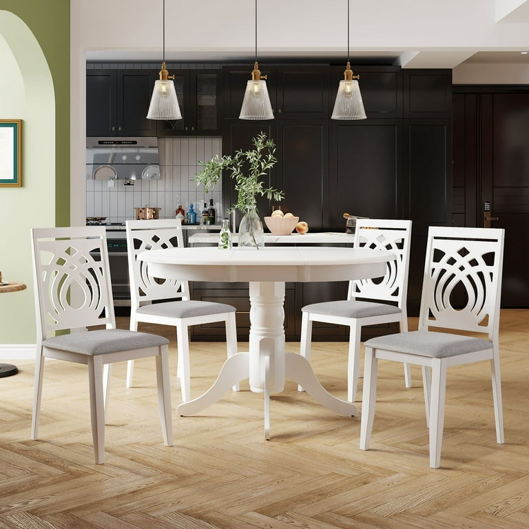 Small round extendable online dining table and chairs