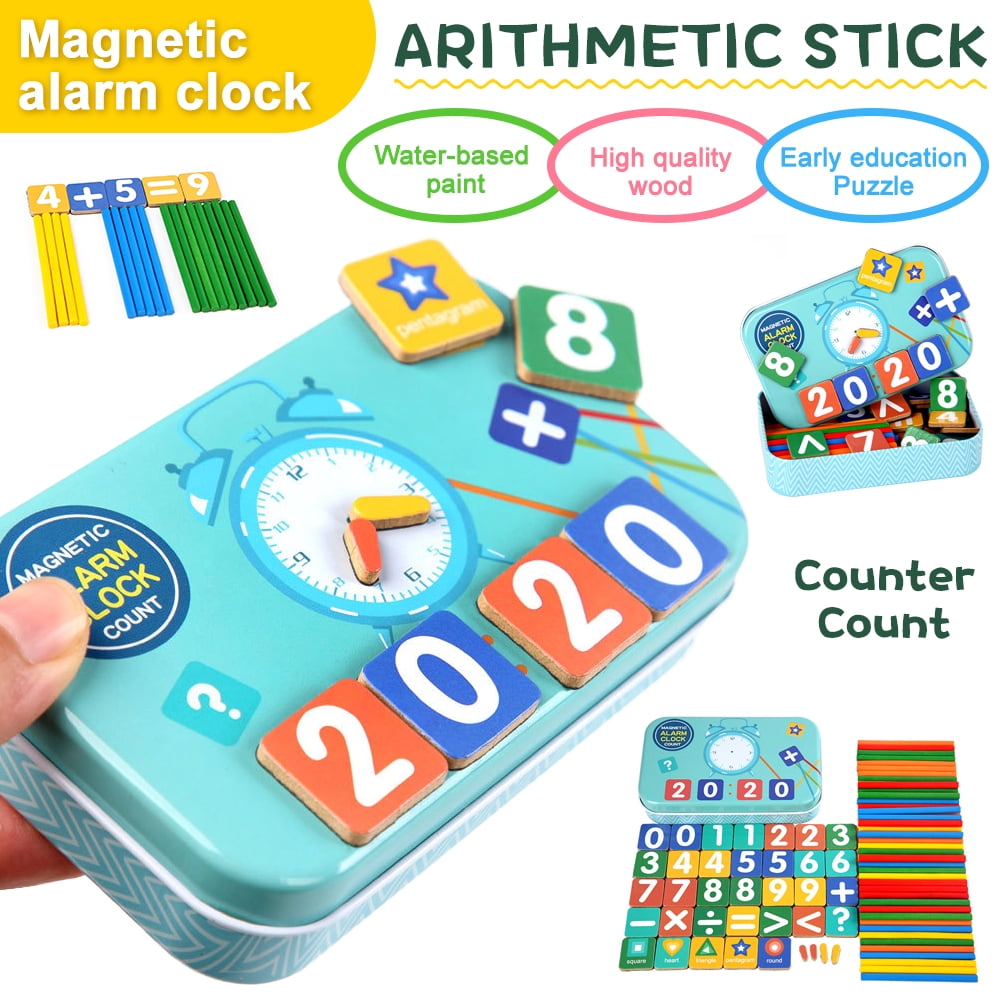 Wooden Stick Magnetic Mathematics Puzzle Education Number Toy rE LD~JP 
