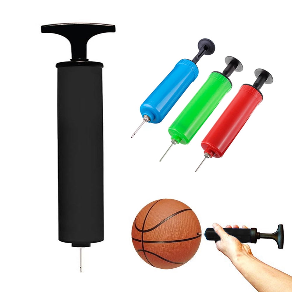 Rugby Football Basketball Air Pump Balloon Ball Hand Pump Soccer Volleyball Water ball Ball with needle and nozzle Color random Cost-effective and Durable Nice Design 