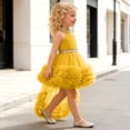 thumbnail image 7 of Girls High Low Halter Tulle Dress, Elegant Layered 3D Mesh Puffy Birthday Party Dresses for 0-4 Years, 7 of 7