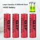 thumbnail image 1 of Batería 14500 4 piezas de 2500 mAh cada batería de iones de litio 14500 batería recargable 14500 de gran salida tamaño pequeño y peso ligero, 1 of 8