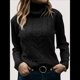 thumbnail image 3 of Suéteres de Punto de Larga con Cuello Alto para Mujer Negro XXL, 3 of 5