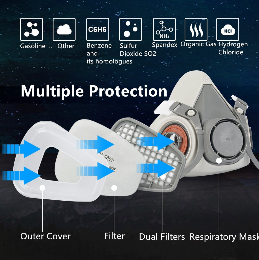 Reusable Half Face Shield Respirator Mask for Painting Welding Sanding Facepiece