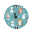 thumbnail image 2 of LADDKA 60 inch Round Beach Towel Blanket Poodle Blue Cats and Dogs Flat Avatar Basset Travel Circle Circular Towels Mat Tapestry Beach Throw, 2 of 2