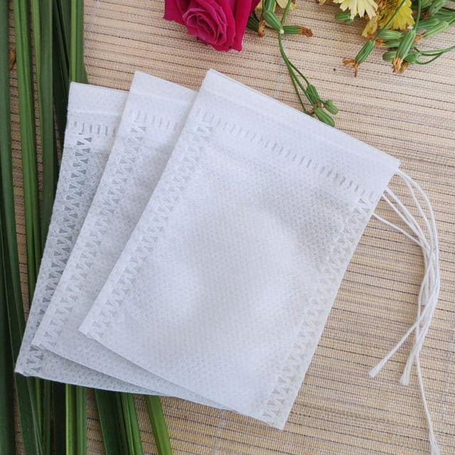 justharion 100Pcs/Lot Teabags Lightweight Empty Square Cooking Spice Scented Tea Bags with Seal Filter Paper Natural Drawstring Herb Pouch 100pcs 8x10cm
