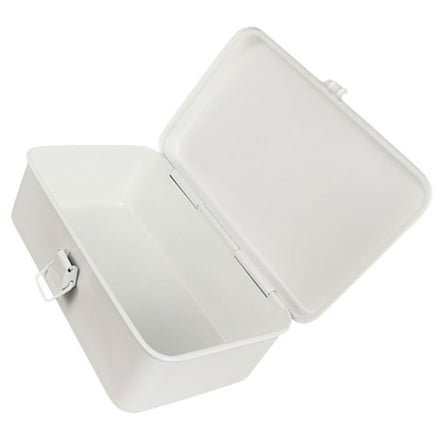 Clispeed Small Tool Box Empty Lockable Tool Box Metal White Organization for Home Use 1Pack