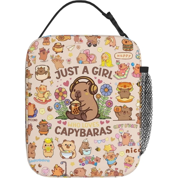 Capybara Lunch Box Thermal Lunch Bag Insulated Lunchbox for Girls Kids Capybara Gift for School Travel Picnic, Back to School