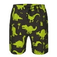 thumbnail image 4 of Disketp Men'S Swim Trunks Hawaiian Breathable Surf Beach Swimsuits Mesh Lining Beach Shorts With Pockets-Cute Cartoon Dinosaurs Green Silhouette Pattern, 4 of 9