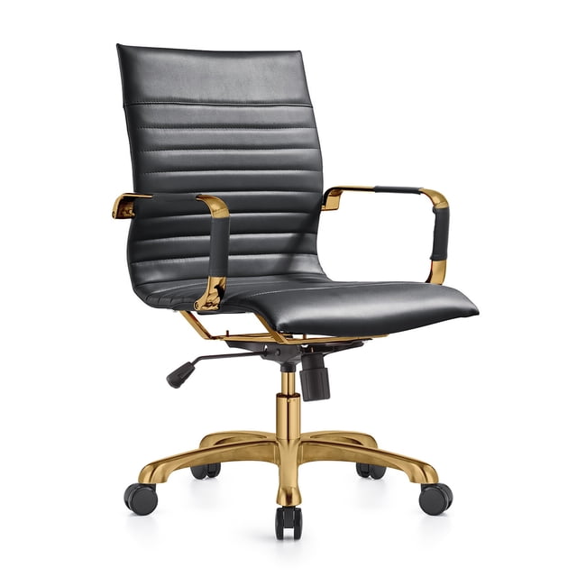 Silla de Oficina Ergonomica LeisureMod Harris de Cuero Giratoria