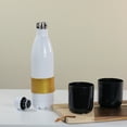thumbnail image 3 of Wild Eye 12.5” White and Gold Glittered Insulted Portable Wine Carrier with Black Cups, 3 of 3