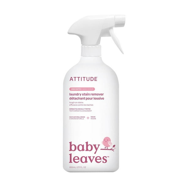 ATTITUDE baby leaves, Détachant pour Lessive, Sans Odeur 800 mL