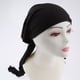 thumbnail image 4 of Gorro de seda Sunnimix para pérdida de cabello quimioterapia turbante atado previamente bufanda para cabeza envoltura para cabeza Negro, 4 of 8