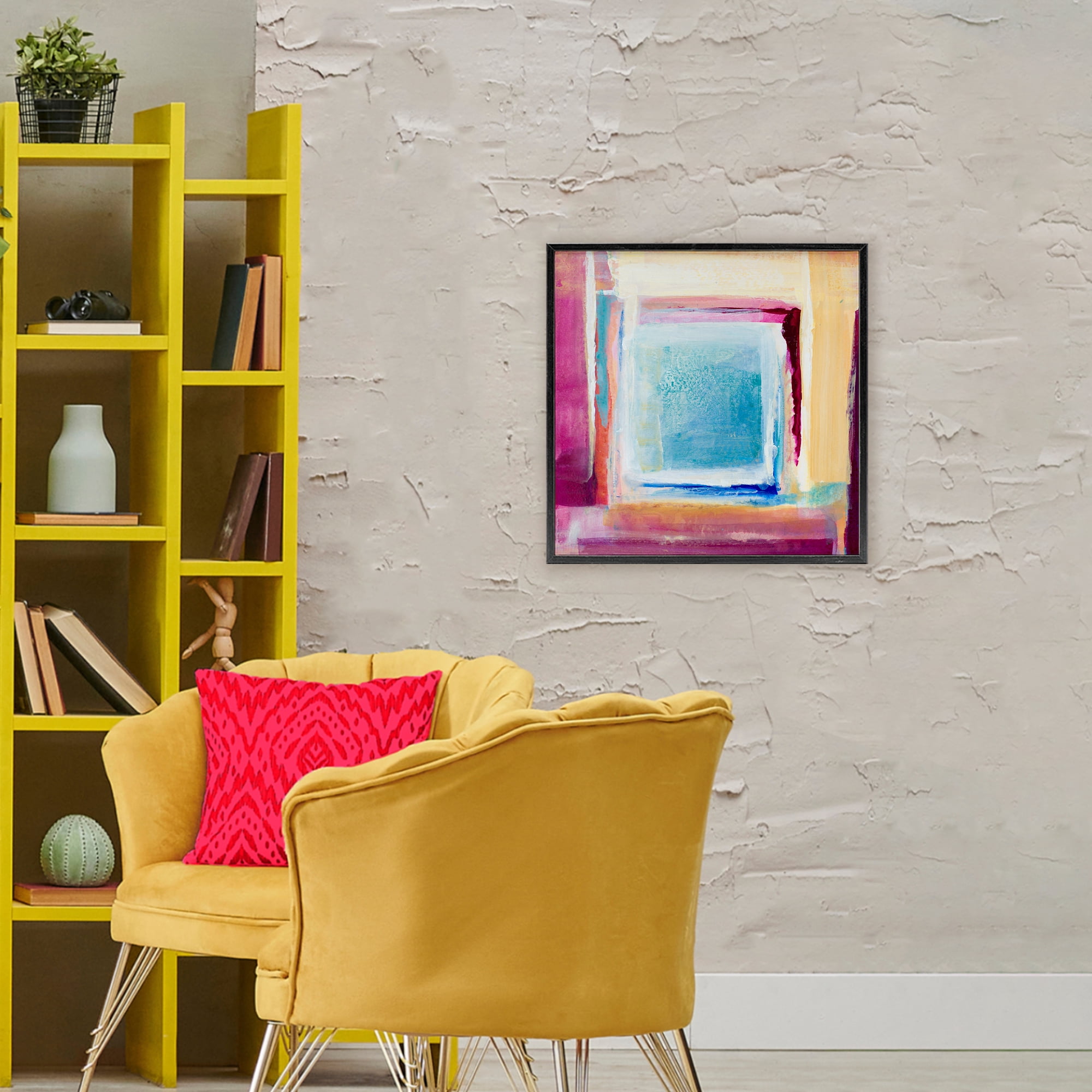Stupell Industries Bright Colors New Day Black Framed Giclee Art, design by Lanie Loreth