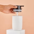thumbnail image 4 of Dispensador de jabón de cerámica, botellas mate para líquidos de manos con bomba de plástico, tarro rellenable para loción de platos., 4 of 5