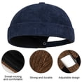 thumbnail image 5 of Jiibva Corduroy Hat Docker Cap for Men Women, Brimless Hats Worker Sailor Cap Beanie Retro Beanie Rolled Cuff Skullcaps with Adjustable, 5 of 7