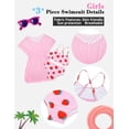 thumbnail image 5 of Lanbubble Girls 3 Piece Cover Up Swimsuit Set Hawaiian Bikini Bathing Suit with Pompom Tassel 7-12Y, 5 of 11